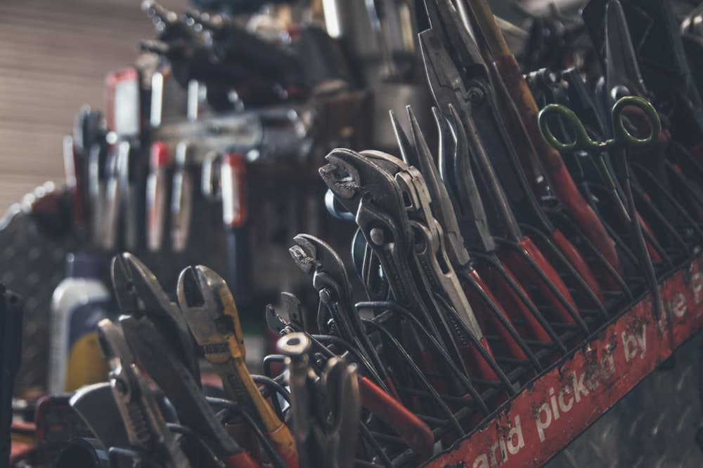 A close-up of well-kept hand tools